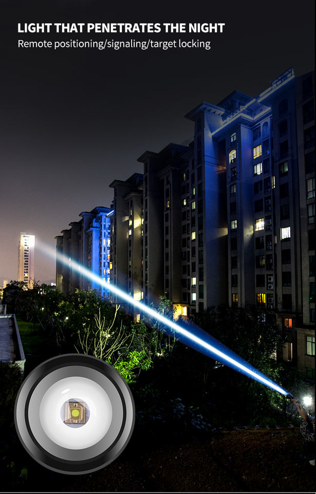 PeakStar Ps-6153 10000 Lümen Zoomlu Mıknatıslı TG Cob Led Powerbank Özellikli Profesyonel El Feneri