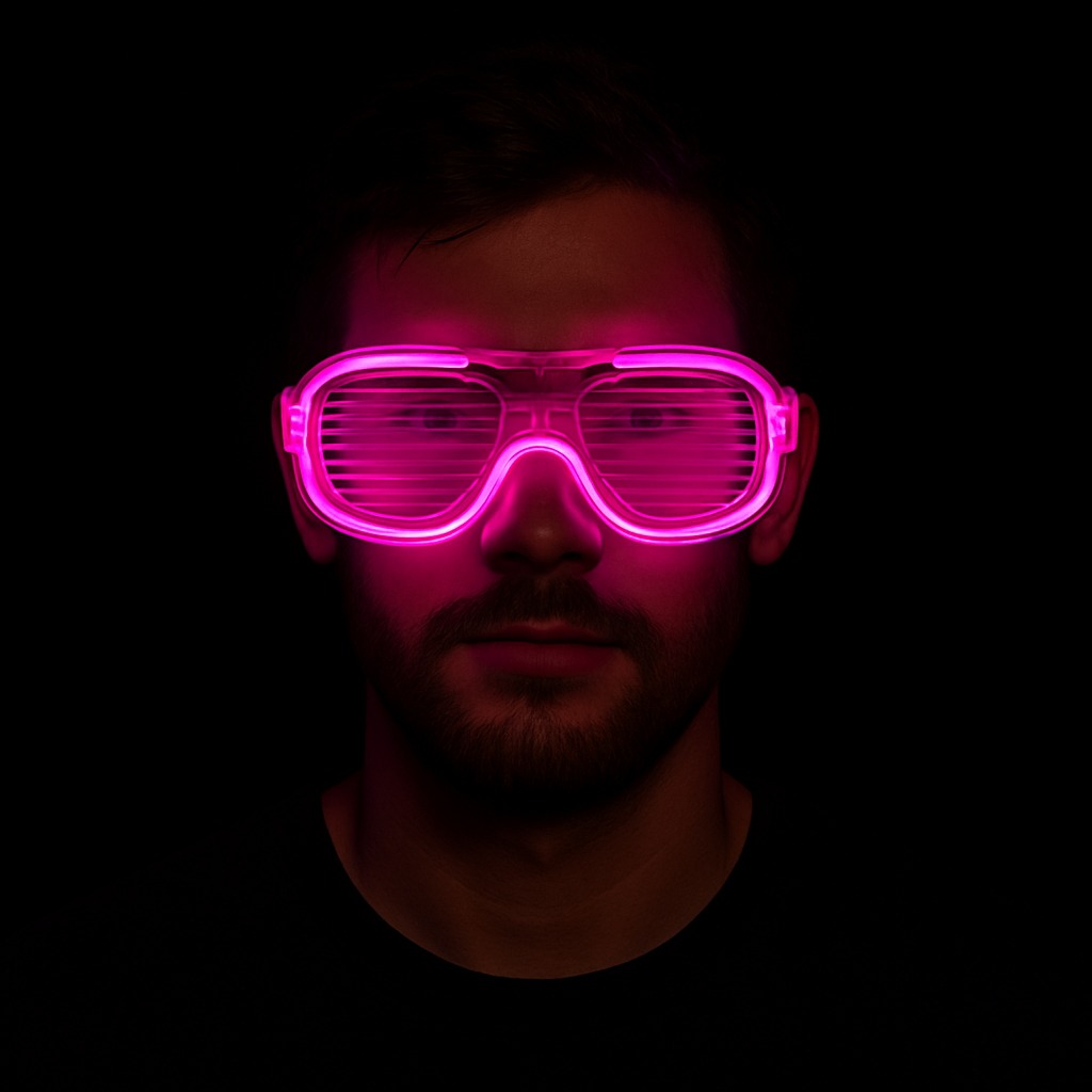 Pembe Led Işıklı Parti Gözlüğü - Neon Glow Şerit Gözlük 3 Modlu Pembe Led Işıklı Parti Gözlüğü - Neon Glow Şerit Gözlük 3 Modlu