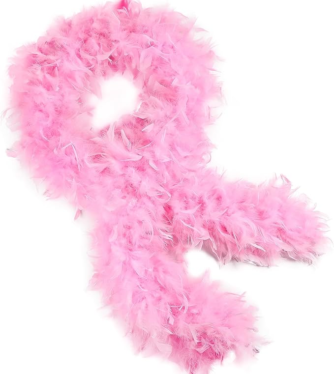 Pembe Renk Kabarık Kalın Otriş Boa Tüy 6 cm Genişlik 180-200 cm Uzunluk Pembe Renk Kabarık Kalın Otriş Boa Tüy 6 cm Genişlik 180-200 cm Uzunluk