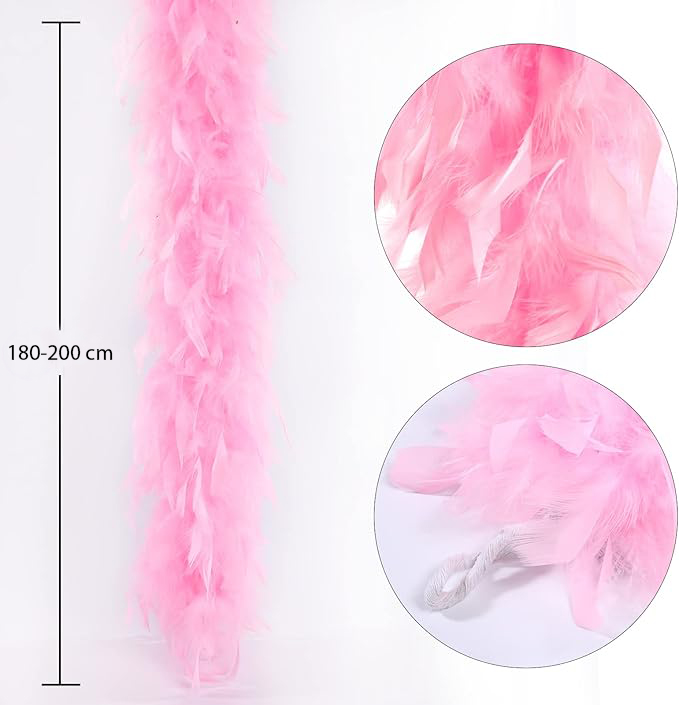 Pembe Renk Kabarık Kalın Otriş Boa Tüy 6 cm Genişlik 180-200 cm Uzunluk Pembe Renk Kabarık Kalın Otriş Boa Tüy 6 cm Genişlik 180-200 cm Uzunluk