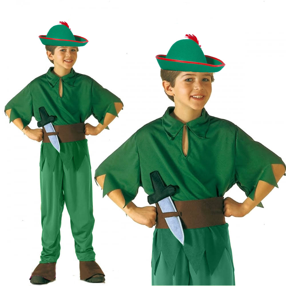 Peter Pan Kostümü - Alman Kostümü - Robin Hood Kostümü 7-9 Yaş (CLZ)