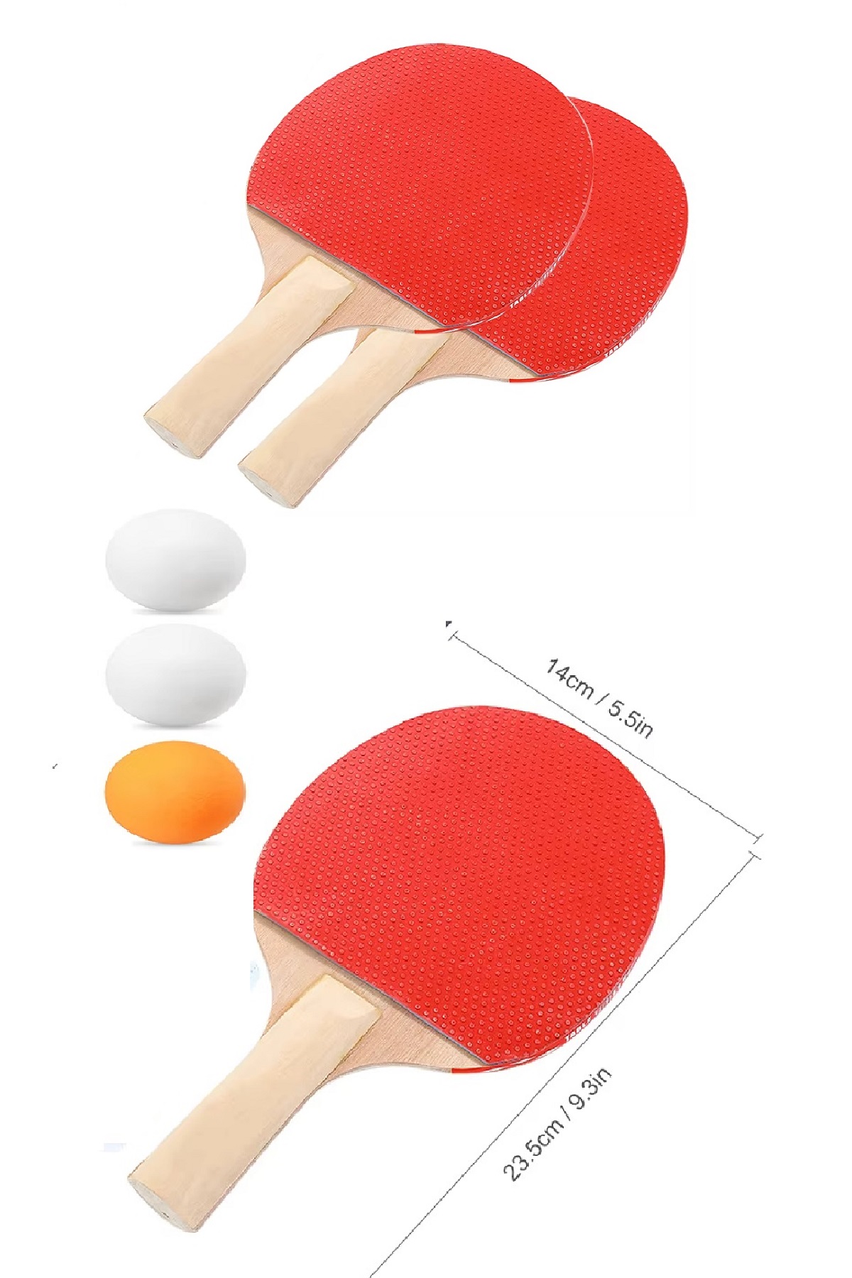 Ping Pong Masa Tenisi Seti Tenis Raketi Seti 2 Raket + 3 Ping Pong Topu  Spor Aksesuarları