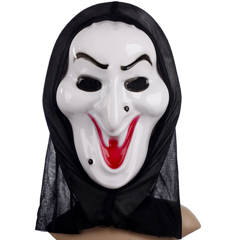 Plastik Cadı Maskesi - Kapişonlu Cadı Maskesi 30x20 cm (CLZ)