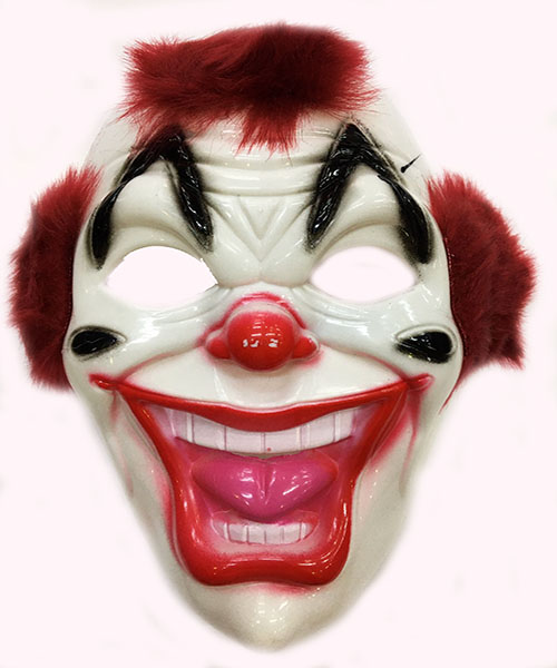 Plastik Joker Maskesi Kızıl Saçlı Killer Palyaço Maskesi (CLZ)