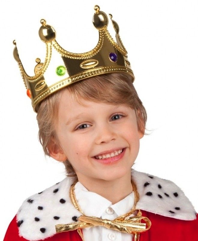 Plastik Kral Tacı Altın Renk Çocuk Boy  (CLZ)