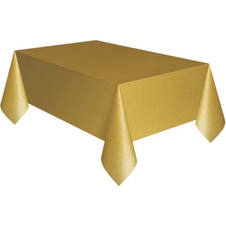 Plastik Masa Örtüsü Altın Renk 137X270 cm (CLZ)