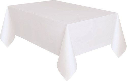 Beyaz Renk Plastik Masa Örtüsü 120x180 cm (CLZ)