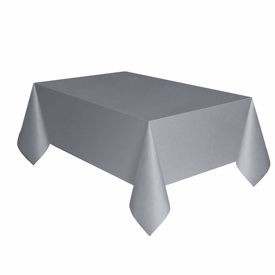Plastik Masa Örtüsü Gümüş Renk 137x270 cm (CLZ)