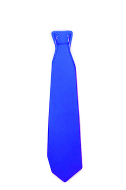 Plastik Parti Kravatı Neon Mavi Renk 12 Adet (CLZ)