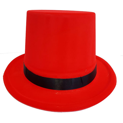 Plastik Üzeri Nubuk Kaplama Kırmızı Sihirbaz Şapkası (CLZ)