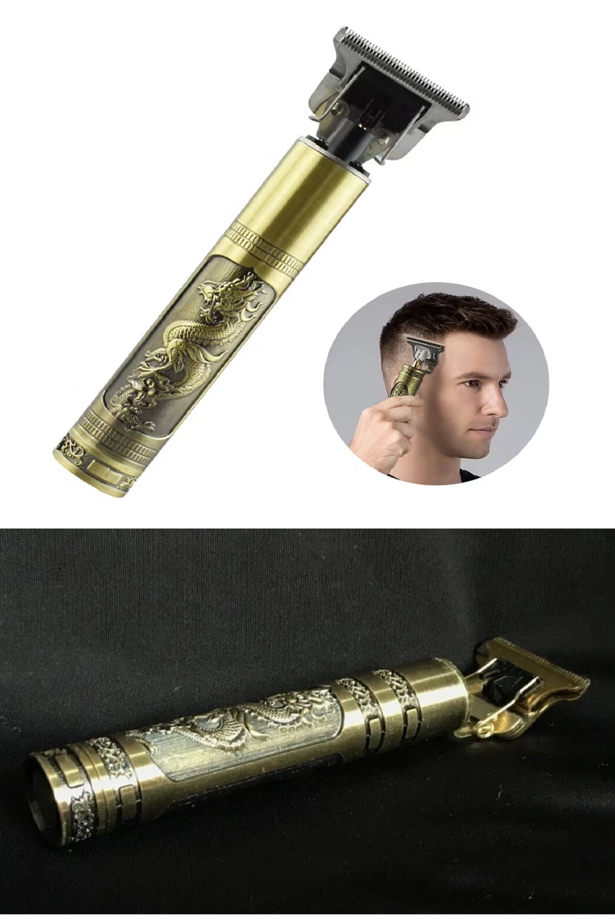 PS-033 Çelik Kasa Profesyonel T-bıçak Saç Sakal Ense Ve Çizim Tıraş Makinesi