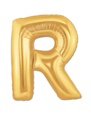 R Harf Folyo Balon Altın Renk  40 inç (CLZ)