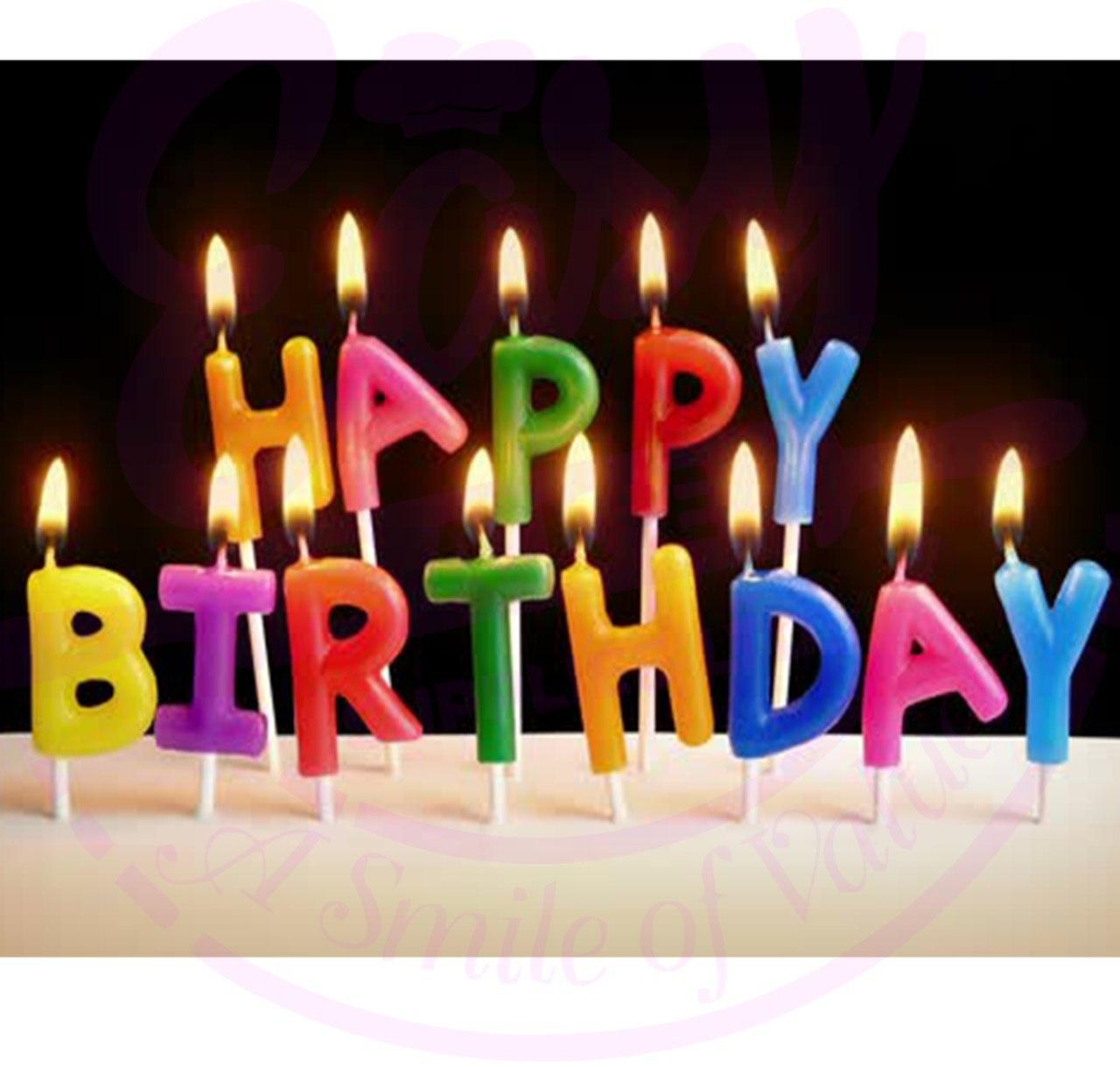 Rengarenk Happy Birthday Yazılabilen Doğum Günü Mumu (CLZ)