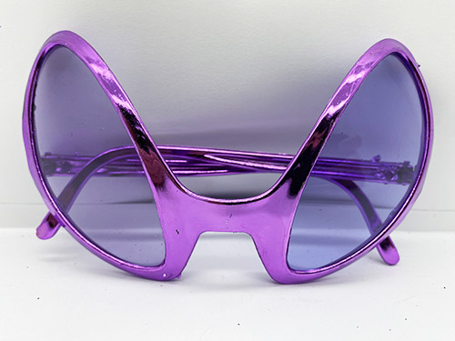 Retro Gözlük - 80 li 90 lı Yıllar Parti Gözlüğü Mor Renk 8x13 cm (CLZ)