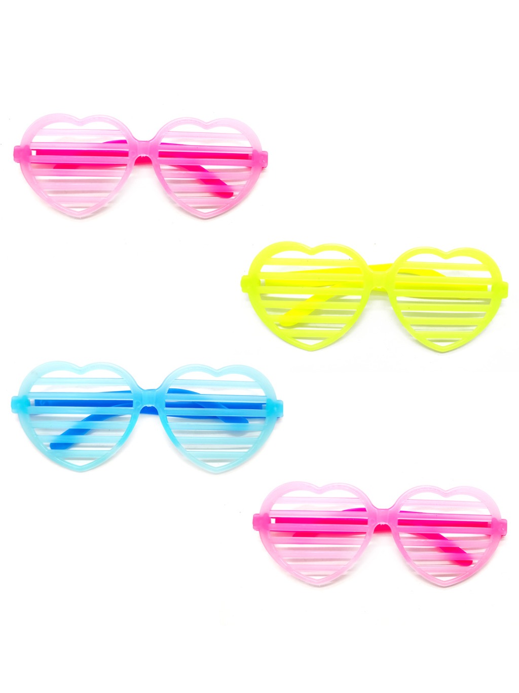 Retro Neon Fosforlu Kalp Panjur Gözlük 12 Adet – 80’ler 90’lar Parti Stili Retro Neon Fosforlu Kalp Panjur Gözlük 12 Adet – 80’ler 90’lar Parti Stili
