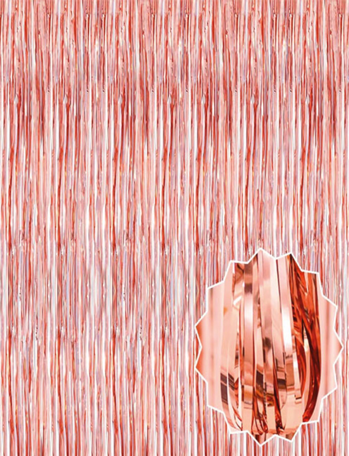 Rose Gold Püsküllü Kapı Perdesi - Parti, Bekarlığa Veda, Doğum Günü 1x2 m Rose Gold Püsküllü Kapı Perdesi - Parti, Bekarlığa Veda, Doğum Günü 1x2 m