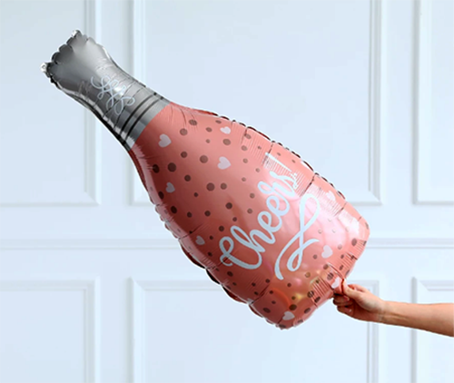 Şampanya Şişesi Cheers Yazılı Folyo Balon 48x100 cm (CLZ)