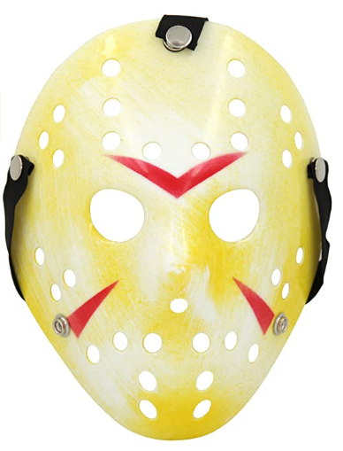 Sarı Renk Kırmızı Çizgili Tam Yüz Hokey Jason Maskesi Hannibal Maskesi (CLZ)