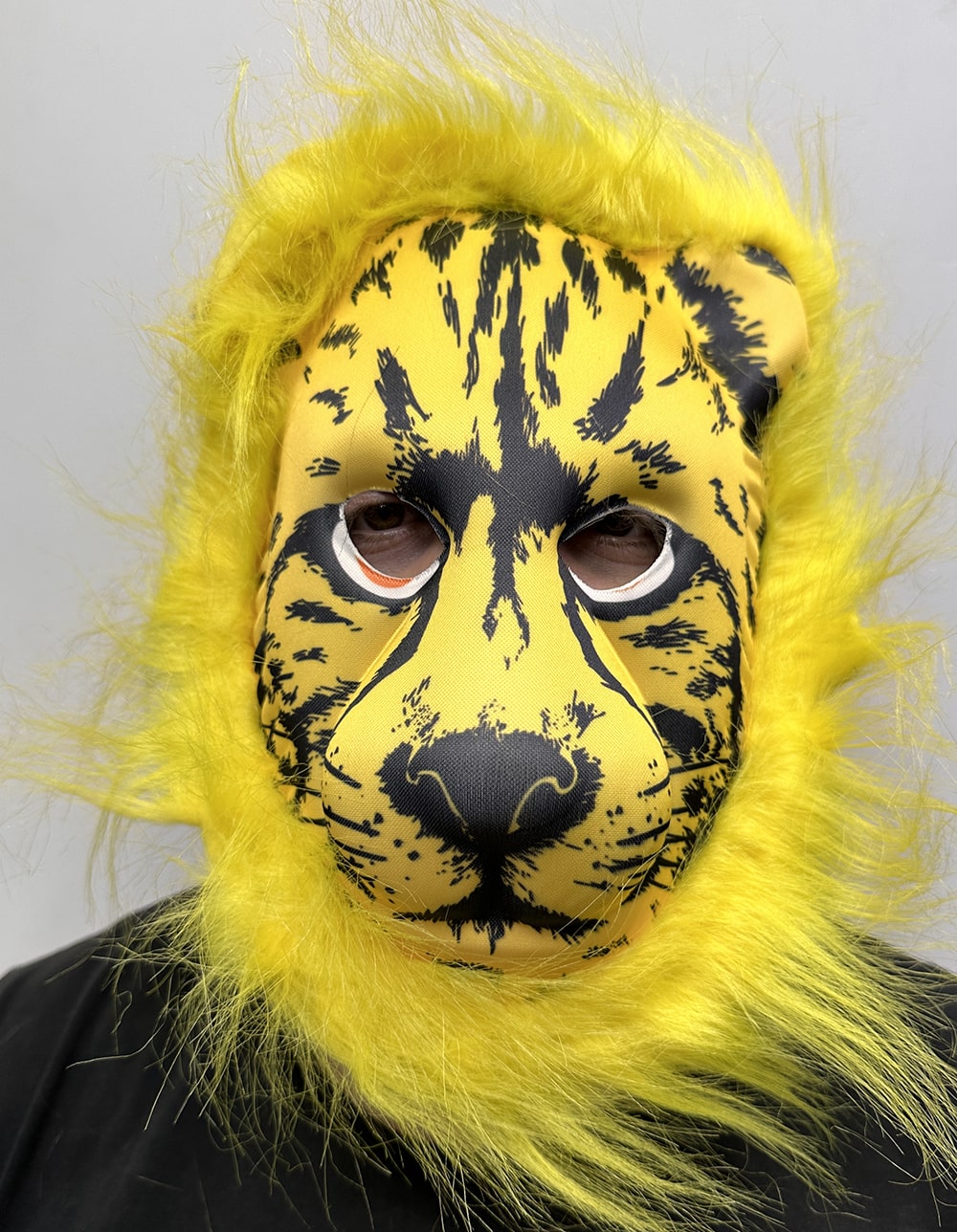 Sarı Yeleli Sarı Saçlı Aslan Maskesi Mega Peluş 2 No (CLZ)