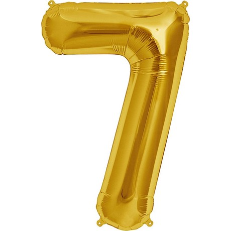 Şekilli Supershape Gold Rakam Folyo Balon 7 Numara (CLZ)