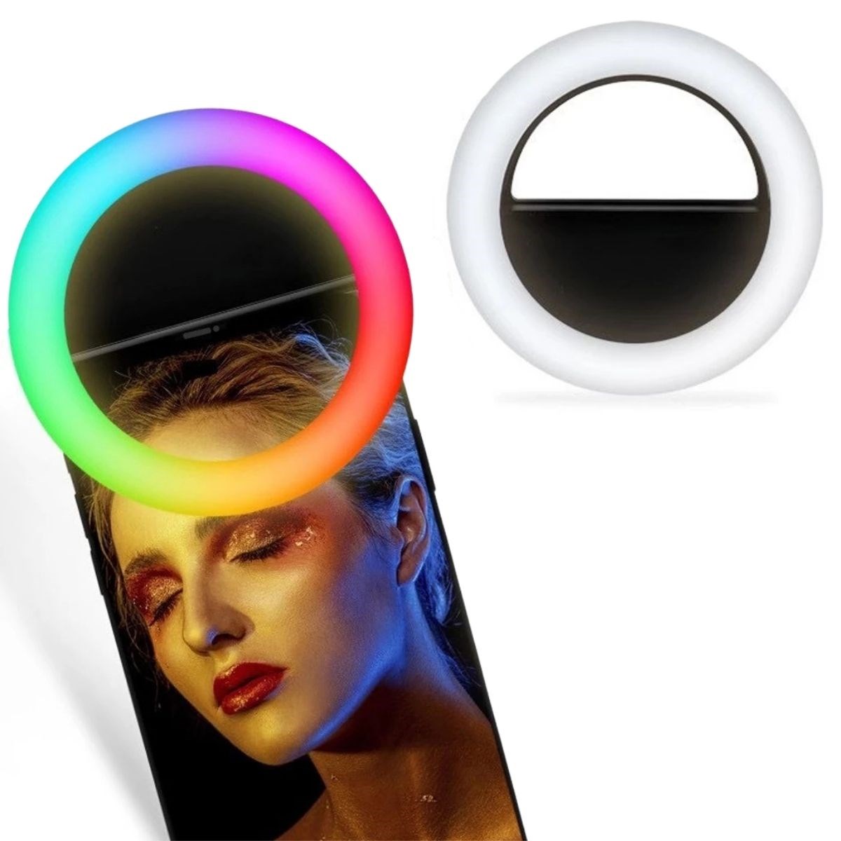 CLZ174 Selfie Işığı Aydınlatma Telefon Aparatı RGB Led Mandallı Telefon Bilgisayar Tablet Uyumlu
