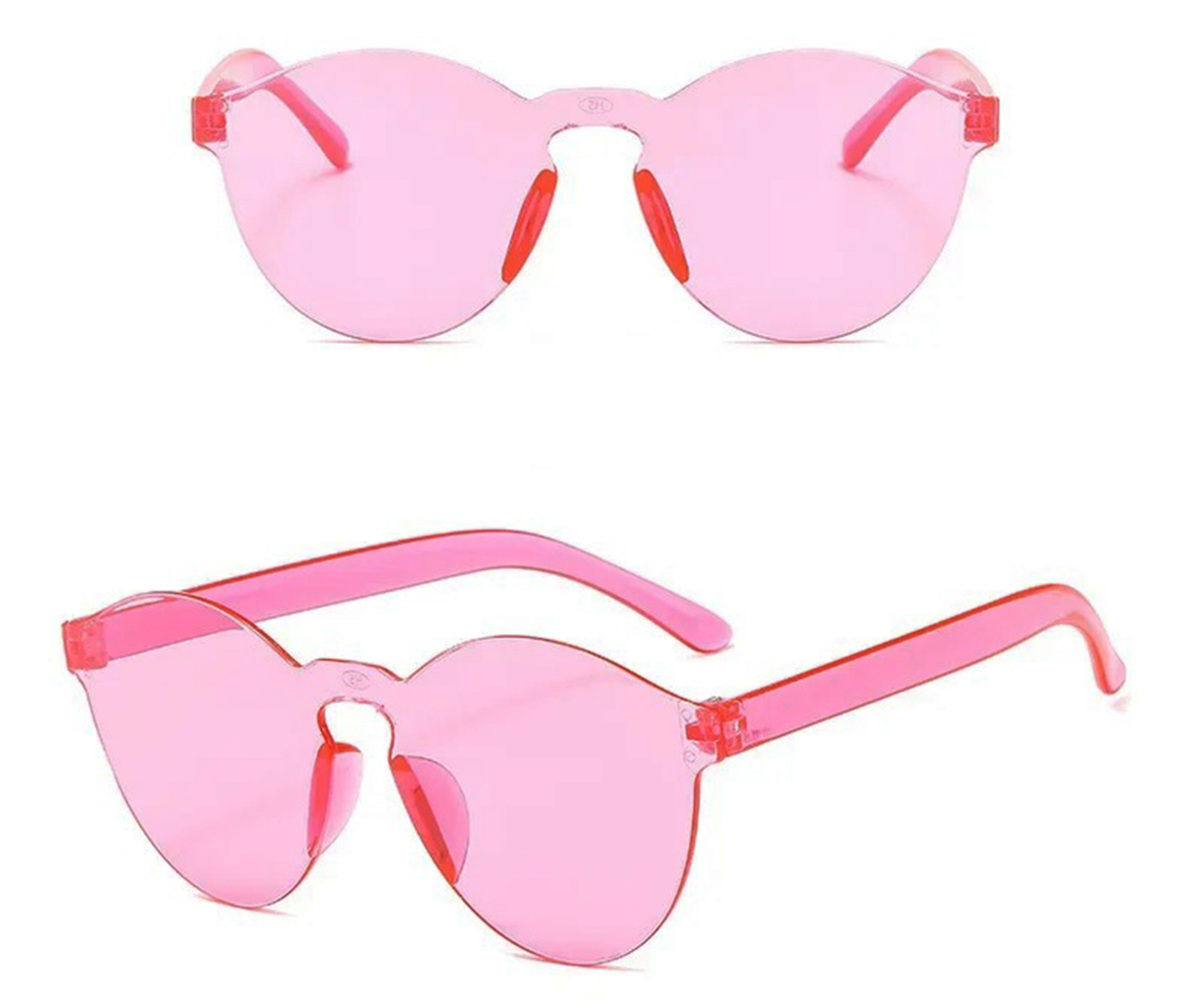 Sert Mika Oval Şekilli Çerçevesiz Pembe Gözlük Retro Parti 5x14 cm Sert Mika Oval Şekilli Çerçevesiz Pembe Gözlük Retro Parti 5x14 cm