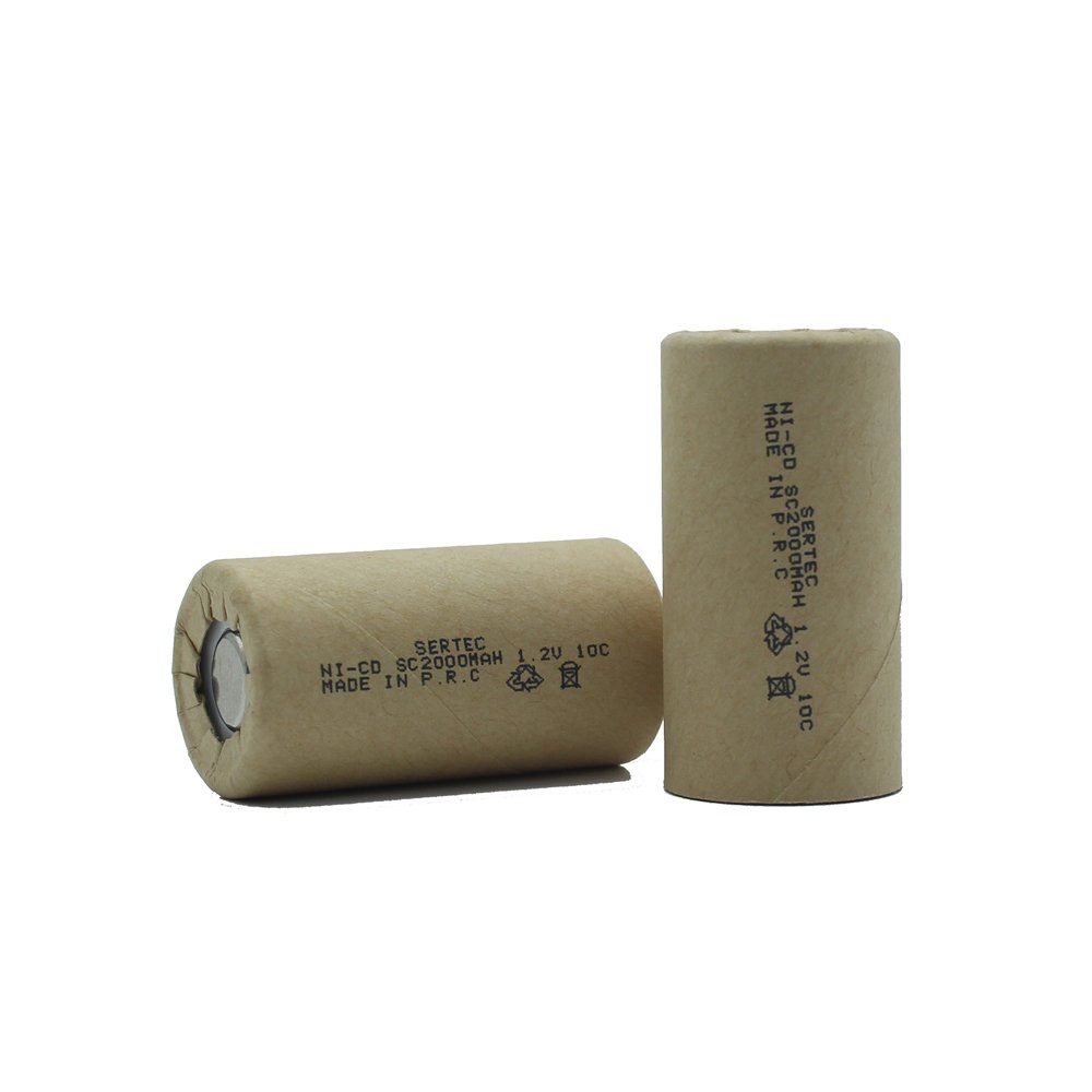 Sertec 1.2V Ni-Cd SC 2000 Mah Kağıt Şarjlı Pil 10C (Başsız/Flat Head) Sertec 1.2V Ni-Cd SC 2000 Mah Kağıt Şarjlı Pil 10C (Başsız/Flat Head)