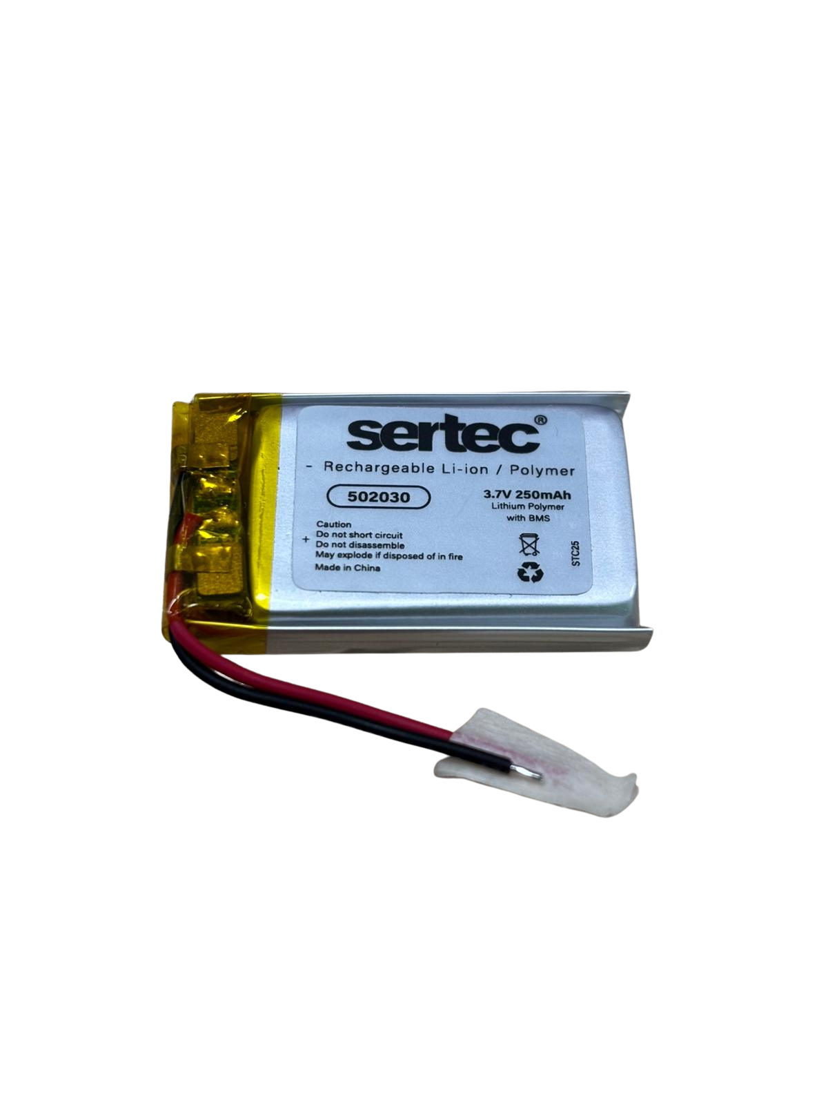 Sertec 502030 3.7V 250 MAh Li-Polymer Pil (Devreli/1.5A) Sertec 502030 3.7V 250 MAh Li-Polymer Pil (Devreli/1.5A)