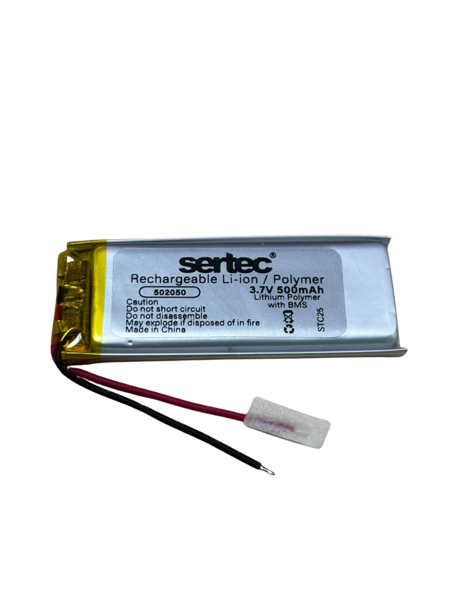 Sertec 502050 3.7V 500 MAh Li-Polymer Pil (Devreli/1.5A) Sertec 502050 3.7V 500 MAh Li-Polymer Pil (Devreli/1.5A)