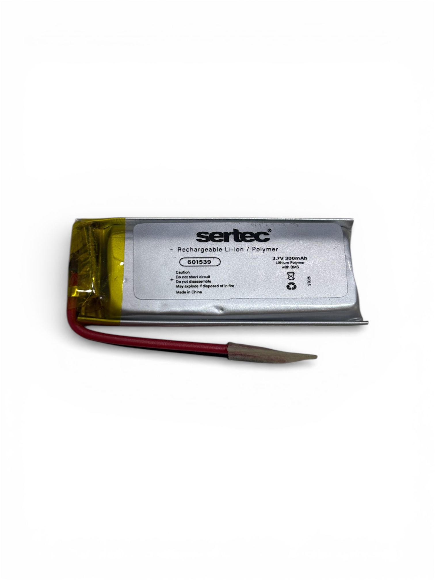Sertec 601539 3.7V 300 MAh Li-Polymer Pil (Devreli/1.5A) Sertec 601539 3.7V 300 MAh Li-Polymer Pil (Devreli/1.5A)