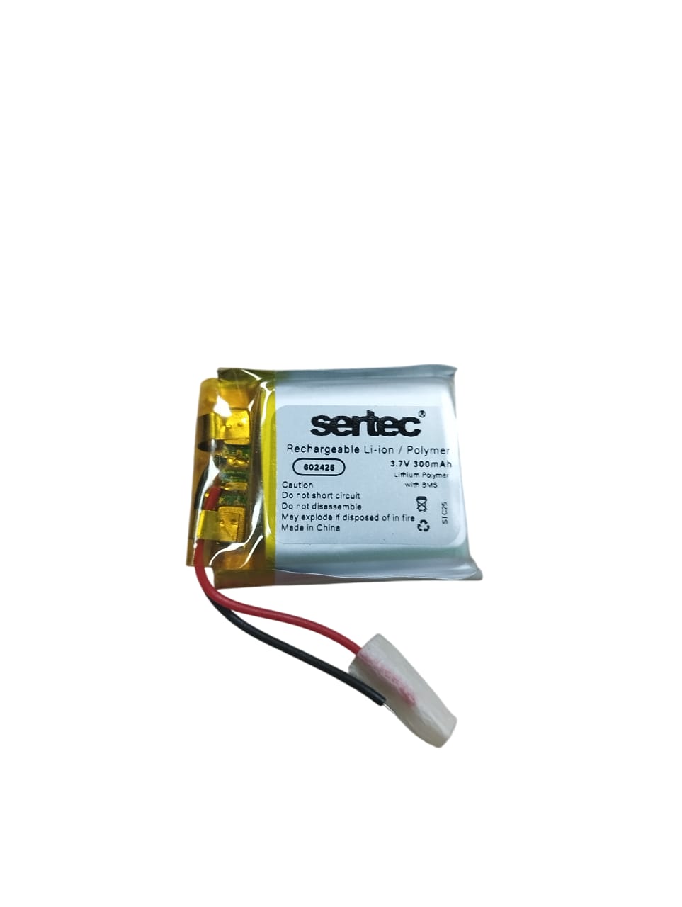 Sertec 602425 3.7V 300mAh Li-Polymer Pil (Devreli/1.5A) Sertec 602425 3.7V 300mAh Li-Polymer Pil (Devreli/1.5A)