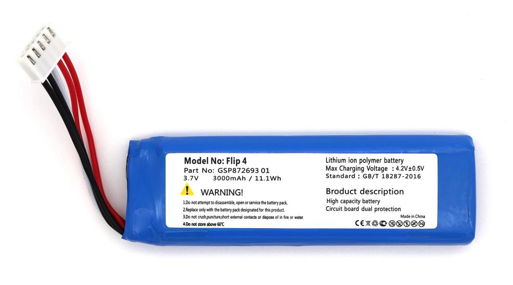 Sertec JBL Flip 4 uyumlu 3.7v 3000 mah Soketli Batarya Sertec JBL Flip 4 uyumlu 3.7v 3000 mah Soketli Batarya