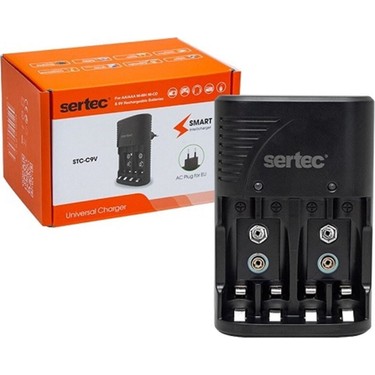 Sertec STC-C802 AA-AAA-9V Uyumlu 4lü Pil Şarj Aleti Sertec STC-C802 AA-AAA-9V Uyumlu 4lü Pil Şarj Aleti
