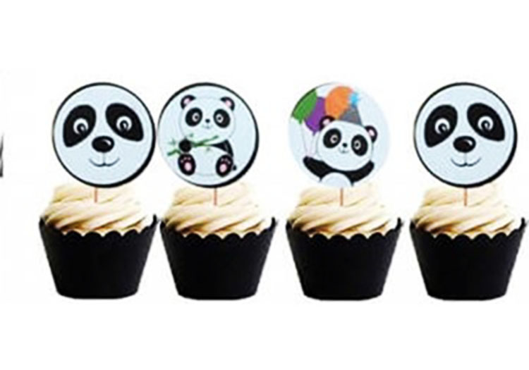 Sevimli Panda Temalı Parti Kürdan Süsü 20 Adet (CLZ)