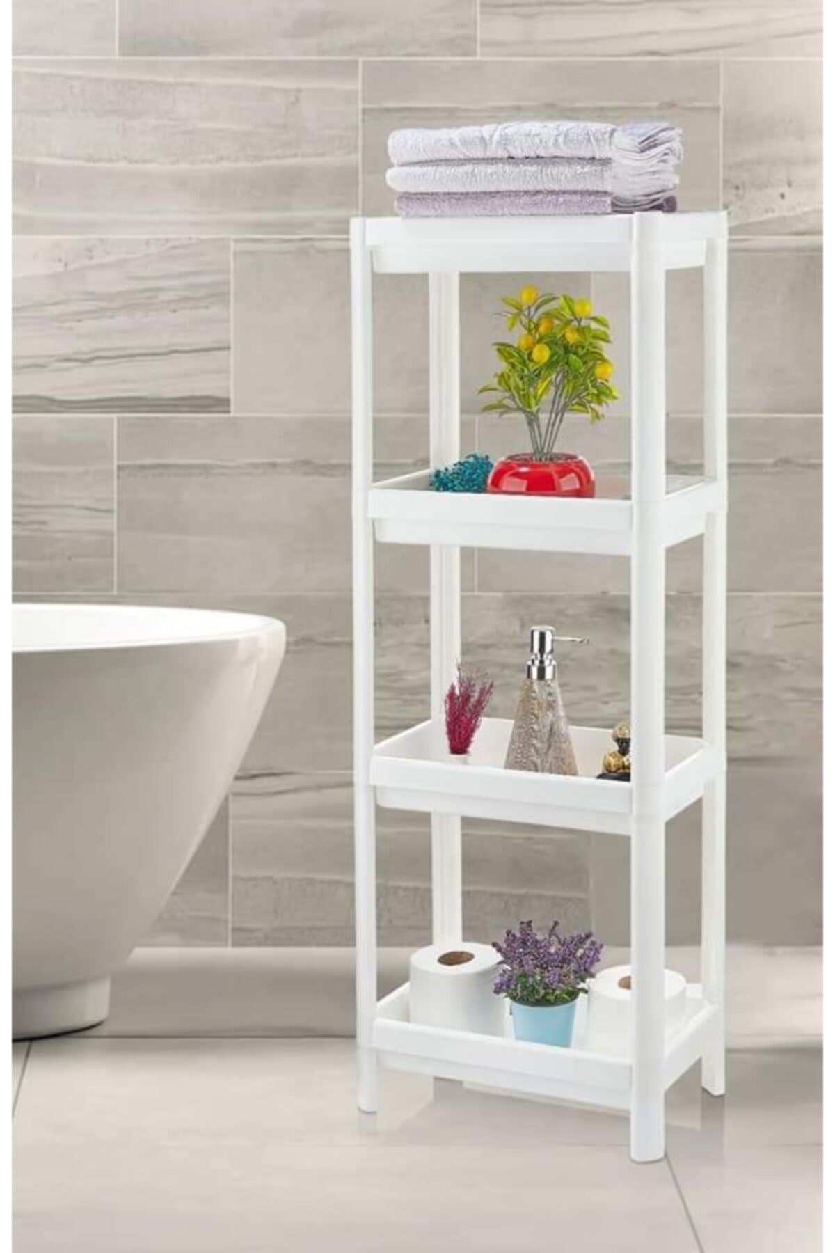 Shelf 3 Katlı  Raf Ünitesi -  Mutfak - Banyo  Depolama Rafı