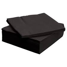 Siyah Renk Çift Katlı Kağıt Peçete 20 Adet (CLZ)