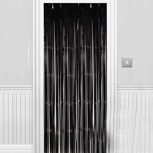 Siyah Renk Işıltılı Duvar ve Kapı Perdesi 100x220 cm (CLZ)