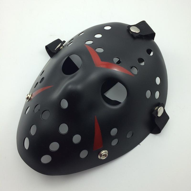 Siyah Renk Kırmızı Çizgili Tam Yüz Hokey Jason Maskesi Hannibal Maskesi (CLZ)