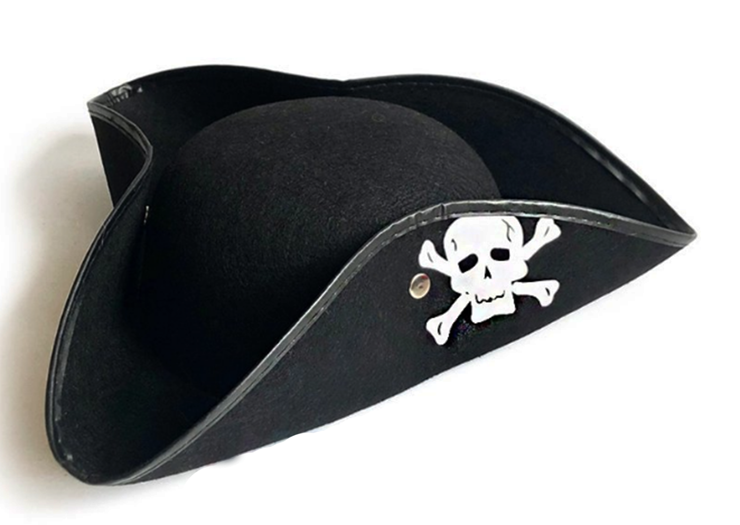 Siyah Renk Korsan Armalı Kaptan Jack Sparrow Korsan Denizci Şapkası (CLZ)