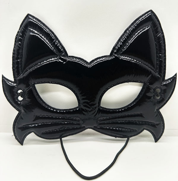 Siyah Renk Kumaş Malzemeden İmal Eva Kedi Maskesi 19x15 cm (CLZ)
