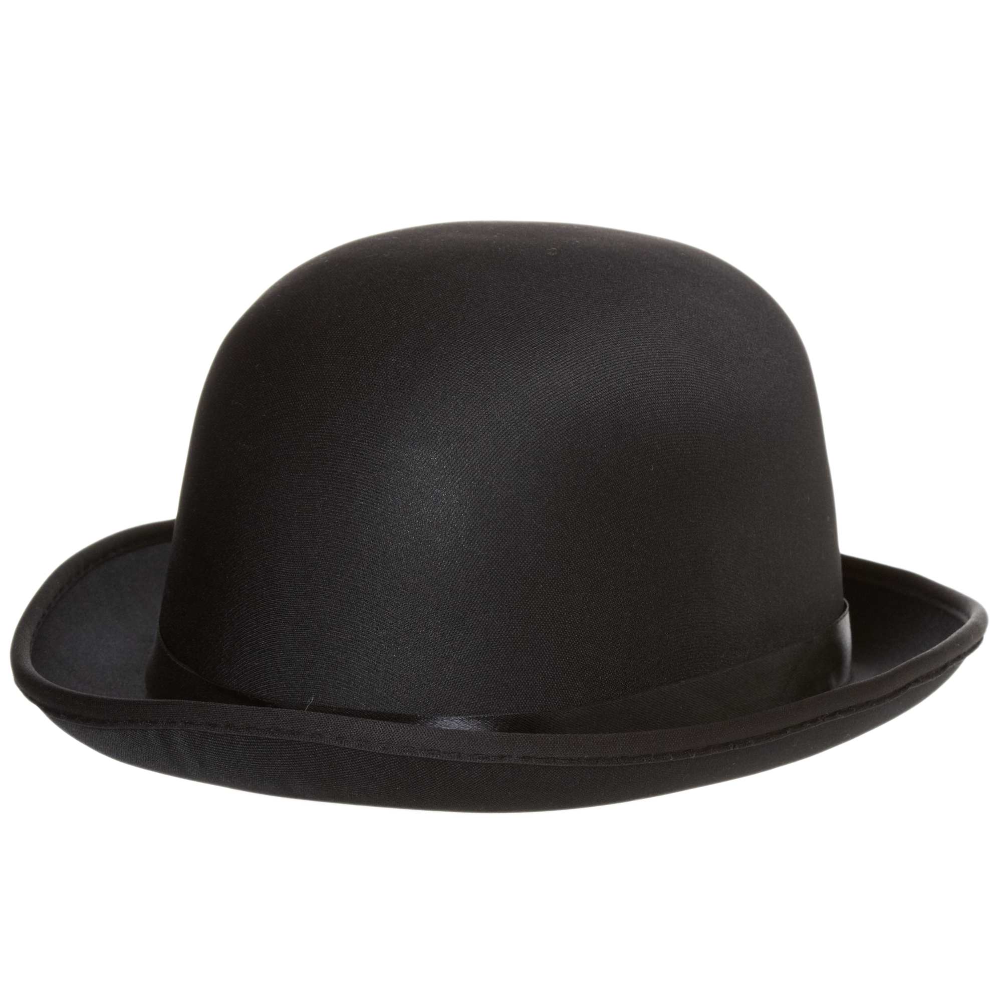 Siyah Renk Saten Kaplama Charlie Chaplin Melon Şapka (CLZ)