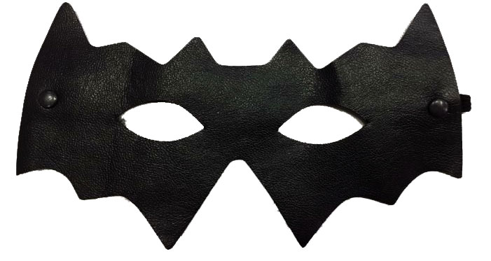 Siyah Renk Vinleks Deri Malzemeden İmal Batman Maskesi 10x20 cm (CLZ)