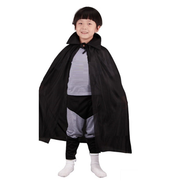 Siyah Renk Yakalı Çocuk Pelerin 90 cm (CLZ)