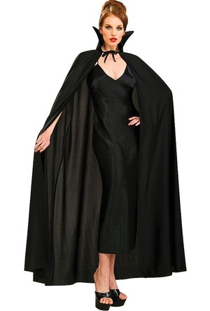 Siyah Renk Yakalı Halloween Pelerini 120 cm (CLZ)