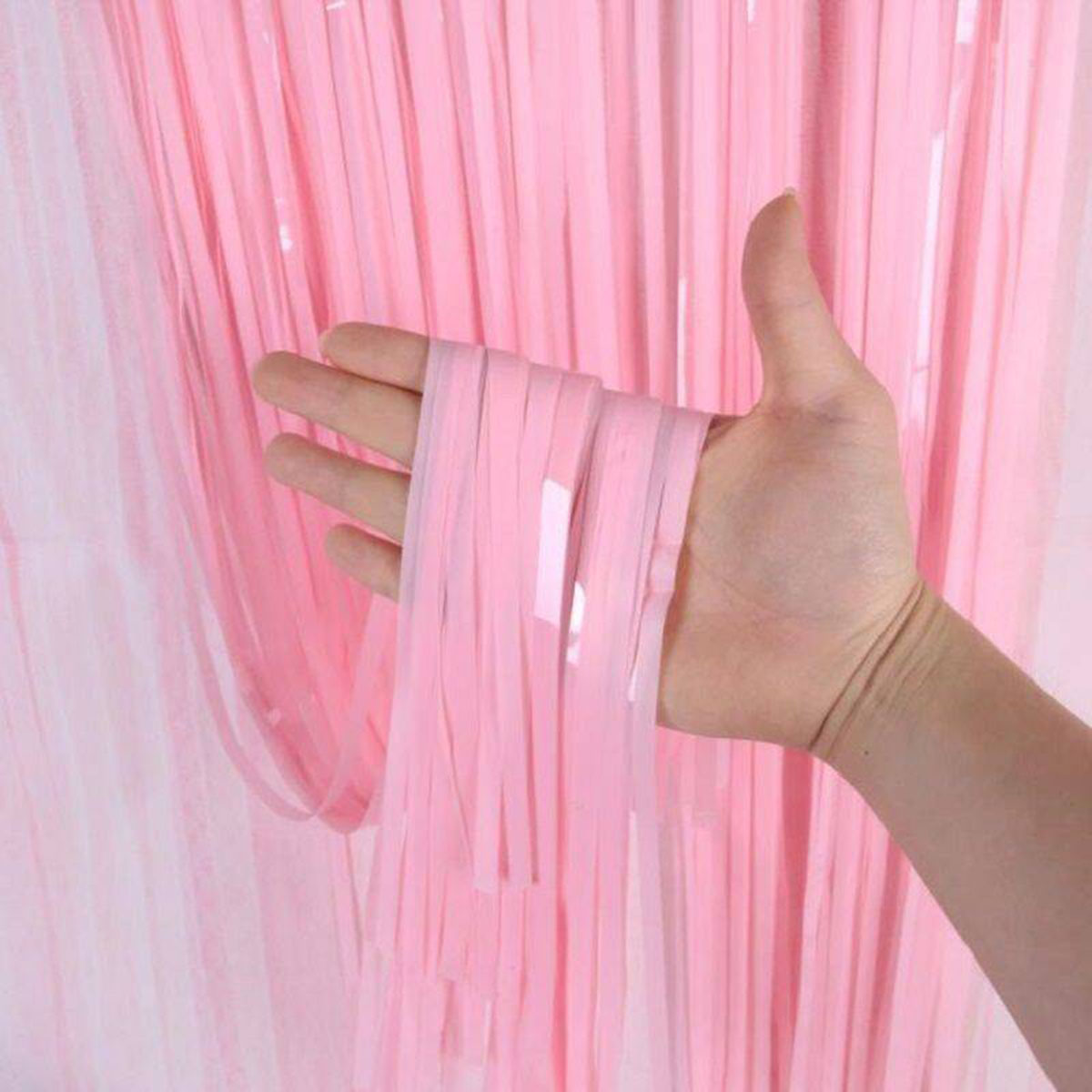 Soft Pembe Püsküllü Kapı Perdesi - Parti, Baby Shower, Cinsiyet Partisi 1x2 m Soft Pembe Püsküllü Kapı Perdesi - Parti, Baby Shower, Cinsiyet Partisi 1x2 m