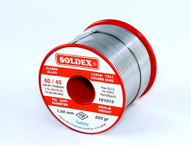 Soldex 60-40 Lehim Teli 500 Gr 0.75 mm - Sn:60 / Pb:40