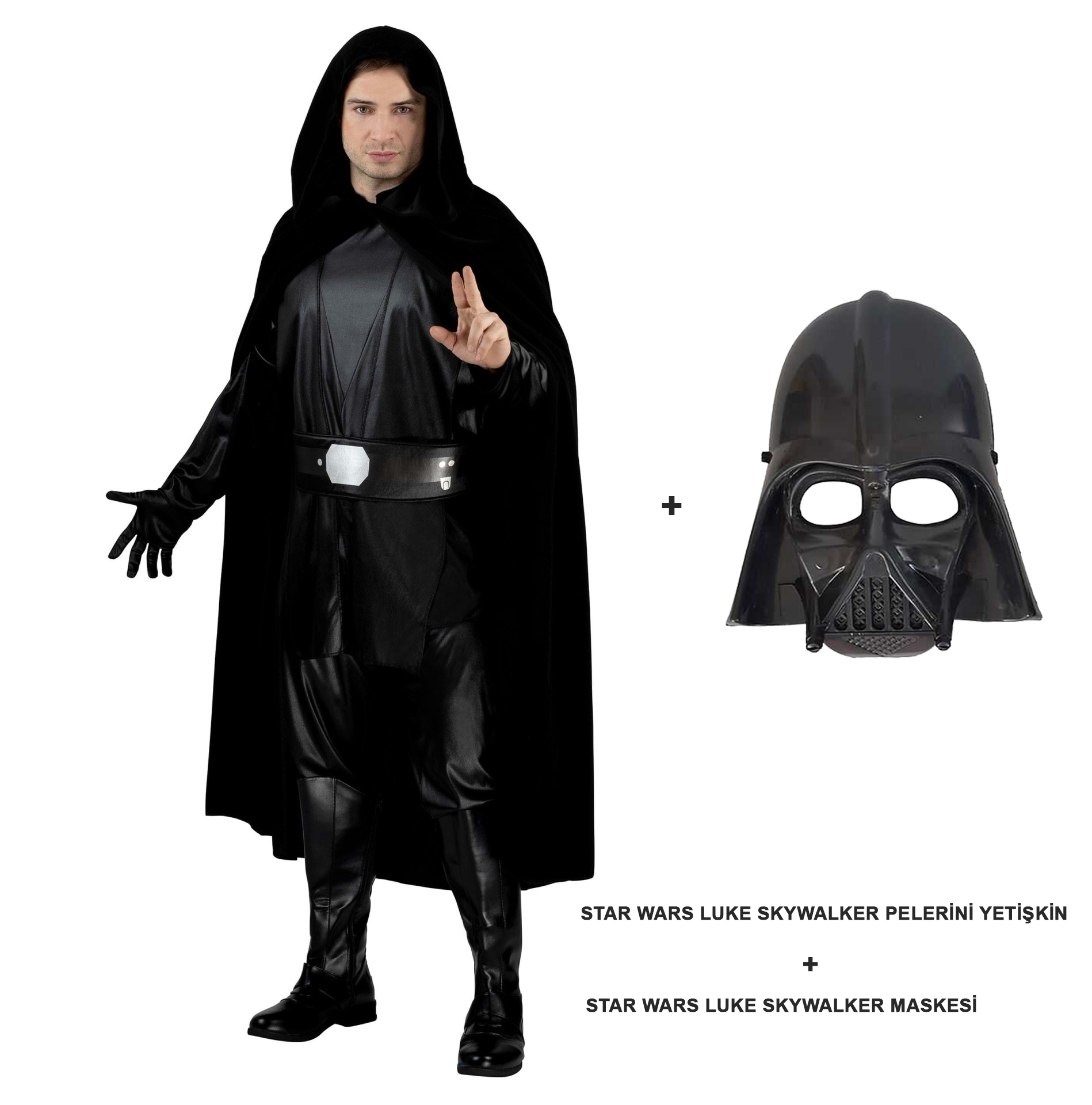 Star Wars Luke Skywalker Pelerini Yetişkin Ve Maskesi (CLZ)