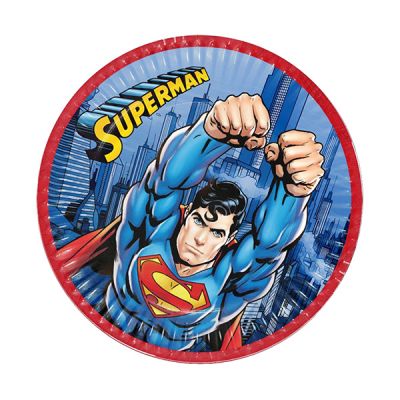 Superman Temalı Karton Tabak 8 Adet (CLZ)