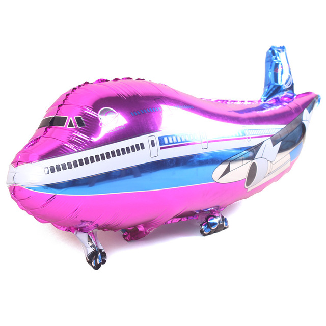 Fuşya Renk Yolcu Uçağı Folyo Balon 80 cm (CLZ)