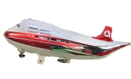 Kırmızı Beyaz Renk Turkish Airlines Uçağı Folyo Balon 95 cm (CLZ)